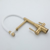 Смеситель для кухни Frap F4398-3 золотой сатин
