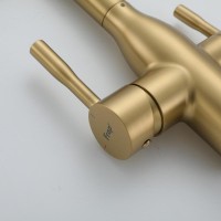 Смеситель для кухни Frap F4398-3 золотой сатин