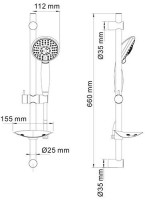 Смеситель для душа Wasserkraft Dill 6102 + Душевой гарнитур Wasserkraft A004