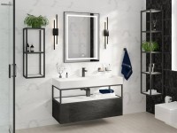 Полка Cezares Cadro 30, четырёхъъярусная, белые полки-вставки