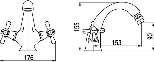 Смеситель для биде Rav Slezak Morava retro MK143.5SM