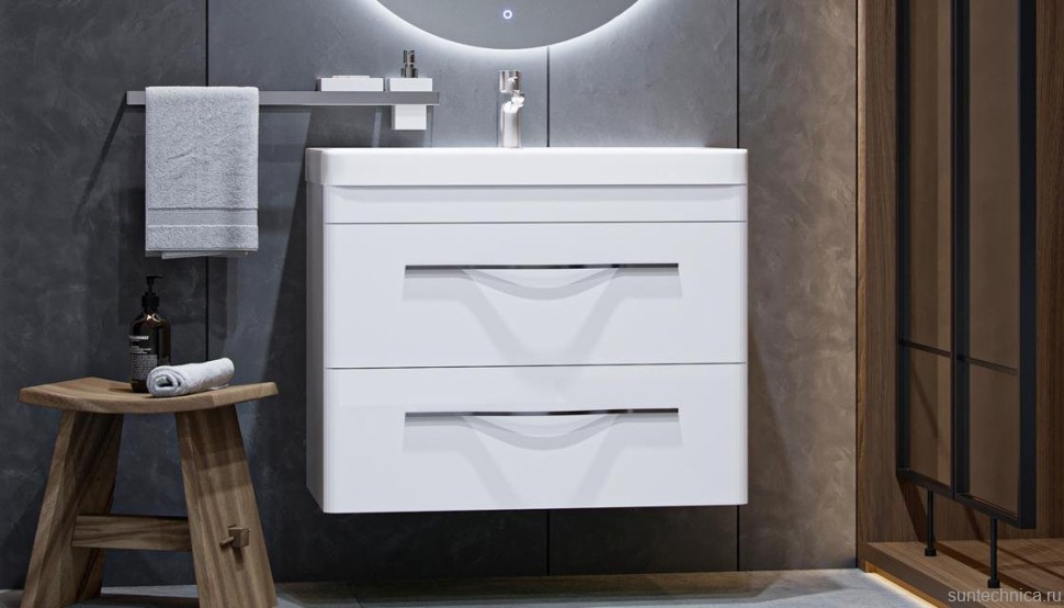 Тумба под раковину Velvex Jill 80 белая матовая