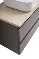 Тумба под раковину со столешницей BelBagno Kraft 100 подвесная, матовая темно-серая, столешница kep-100-mco