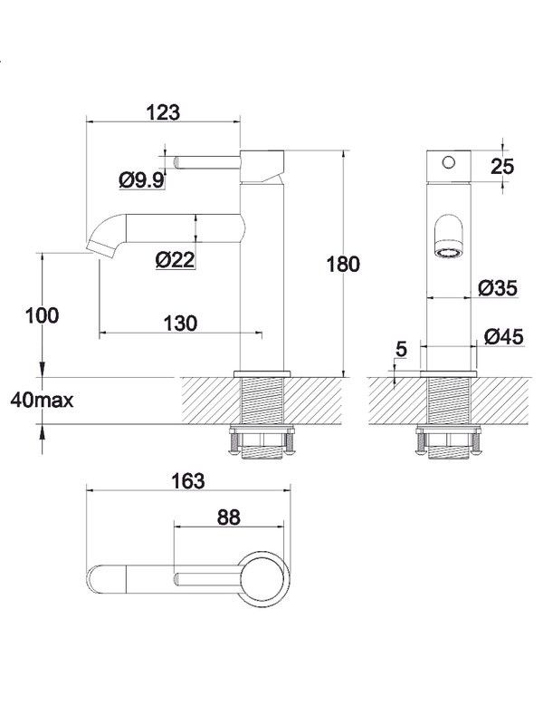 Смеситель для раковины WHITECROSS Y Y1211CPB брашированная медь