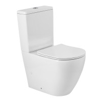 Унитаз-компакт напольный BelBagno Sfera-Tor BB2141CP-TOR/SC безободковый, крышка с микролифтом, бачок BB2141T