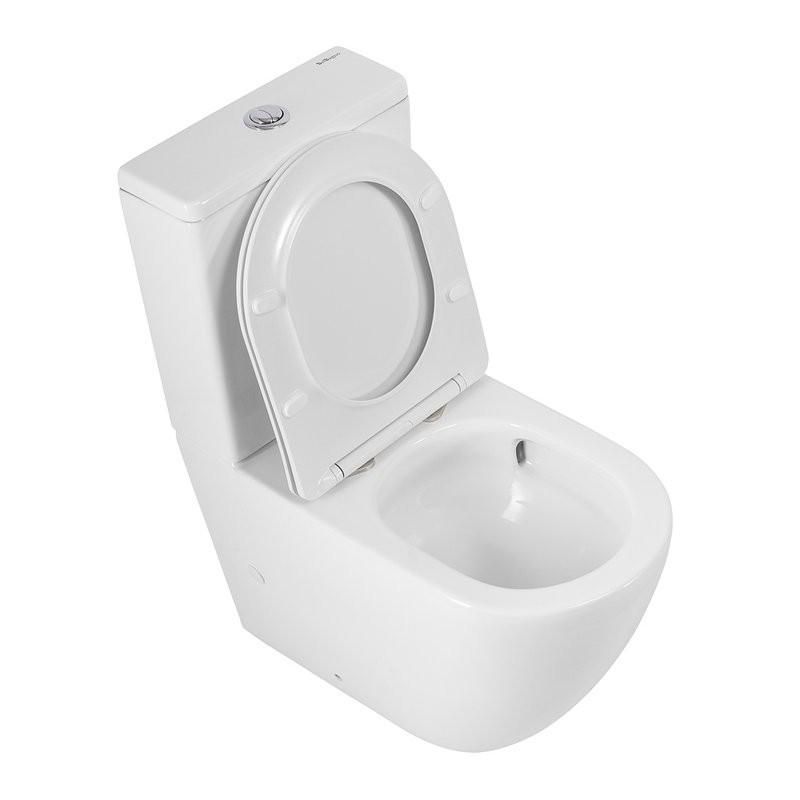 Унитаз-компакт напольный BelBagno Sfera-Tor BB2141CP-TOR/SC безободковый, крышка с микролифтом, бачок BB2141T
