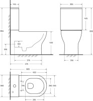 Унитаз-компакт напольный BelBagno Sfera-Tor BB2141CP-TOR/SC безободковый, крышка с микролифтом, бачок BB2141T