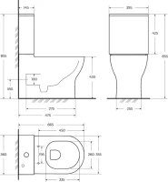 Унитаз-компакт напольный BelBagno Sfera-Tor BB2141CP-TOR/SC безободковый, крышка с микролифтом, бачок BB2141T