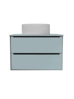 Тумба с раковиной Runo Мальта 70 подвесная, серая, бирюзовая