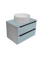 Тумба с раковиной Runo Мальта 70 подвесная, серая, бирюзовая