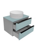 Тумба с раковиной Runo Мальта 70 подвесная, серая, бирюзовая