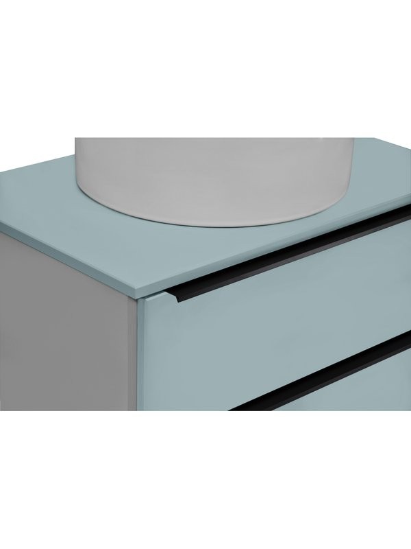 Тумба с раковиной Runo Мальта 70 подвесная, серая, бирюзовая