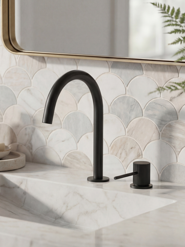 Смеситель для раковины AltroBagno Биланча 010902MB матовый черный