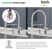 Смеситель для кухни IDDIS Grange GRASBFLi05 хром, с гибким изливом