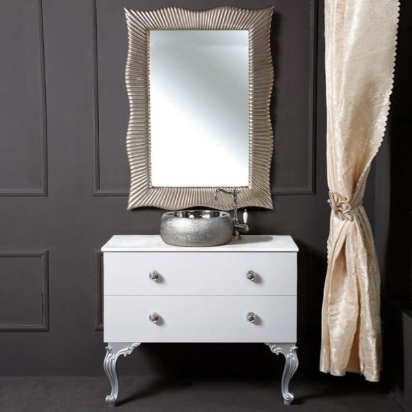 Мебель для ванной комнаты Armadi Art NeoArt 100 белая с ручками Flora хром, с ножками