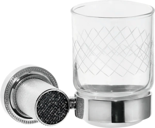 Стакан Boheme Royal Cristal Black подвесной, хром