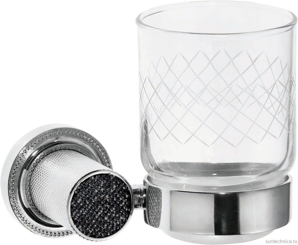 Стакан Boheme Royal Cristal Black подвесной, хром