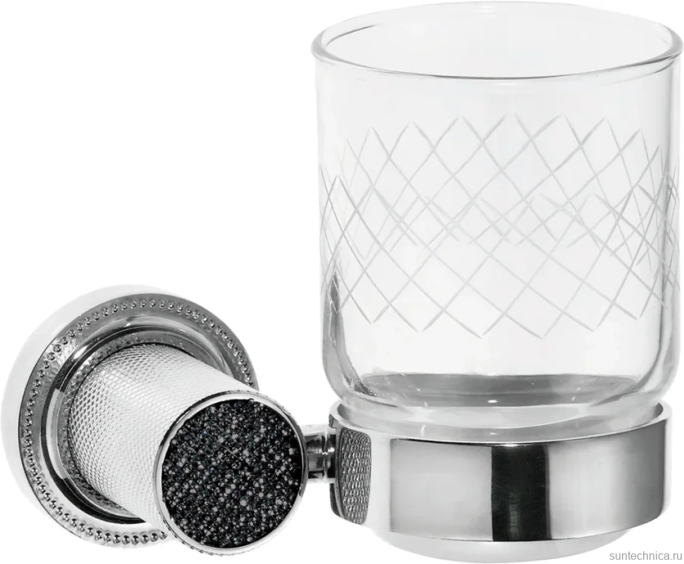 Стакан Boheme Royal Cristal Black подвесной, хром