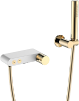 Смеситель для ванны с душем Boheme Stick 123-WG white diamond gold Смеситель для ванны с душем Boheme Stick 123-WG white diamond gold