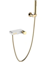 Смеситель для ванны с душем Boheme Stick 123-WG white diamond gold