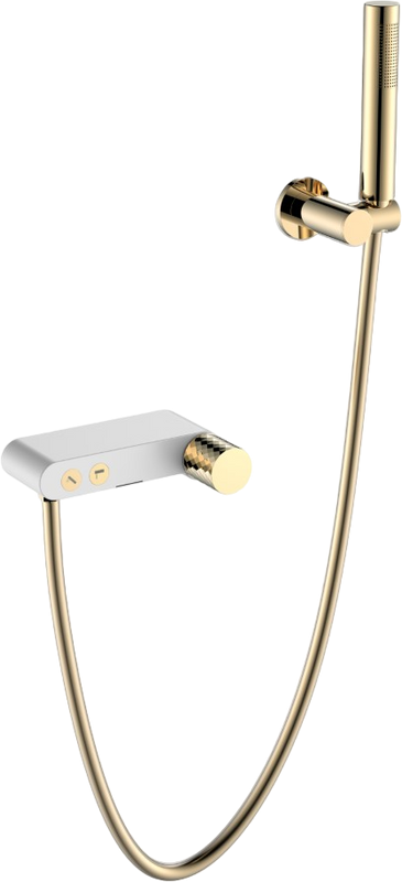 Смеситель для ванны с душем Boheme Stick 123-WG white diamond gold