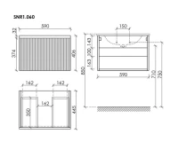 Тумба под раковину без столешницы Sancos Snob R 1.0 60 bianco