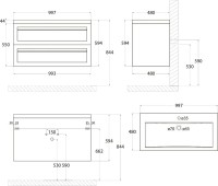 Мебель для ванной комнаты Art&Max Platino 100, подвесная, черная матовая