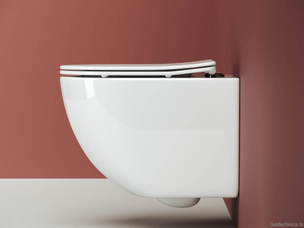 Комплект Унитаз подвесной Ceramicanova Forma CN3009 безободковый, с микролифтом + Инсталляция Envision CN1002CH + Кнопка Flat, хром