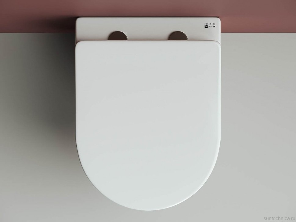 Комплект Унитаз подвесной Ceramicanova Forma CN3009 безободковый, с микролифтом + Инсталляция Envision CN1002CH + Кнопка Flat, хром