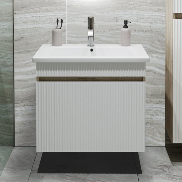 Тумба с раковиной Runo Модена 65 крафтовый дуб