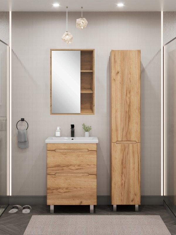 Тумба с раковиной SanStar Diva 50 напольная, Gold Kraft, раковина Moduo 50