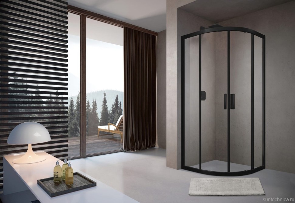 Душевой уголок Terminus Соренто 06 6ES100х100B 100х100, черный