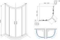 Душевой уголок Terminus Соренто 06 6ES100х100B 100х100, черный