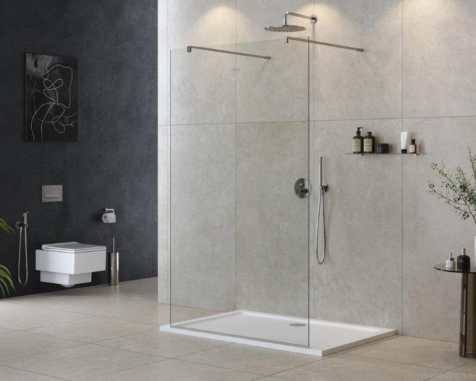 Душевая перегородка Cezares Liberta -L-2-130-120-C-Cr профиль хром, стекло прозрачное