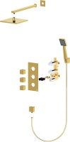 Душевой комплект Timo Tetra-Thermo SX-0179/17SM С ВНУТРЕННЕЙ ЧАСТЬЮ, с термостатом, золото