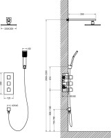 Душевой комплект Timo Tetra-Thermo SX-0179/17SM С ВНУТРЕННЕЙ ЧАСТЬЮ, с термостатом, золото