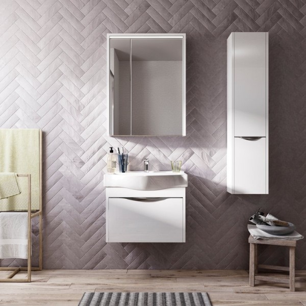 Мебель для ванной комнаты STWORKI Хельсинки 65 , белая, подвесная (комплект, гарнитур)