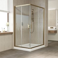 Душевой уголок Vegas Glass ZA-F Tur Novo 120*110 05 01 профиль бронза, стекло прозрачное