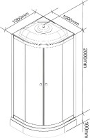 Душевая кабина Parly Effect EF1031 100х100, с низким поддоном, профиль белый, стекло матовое