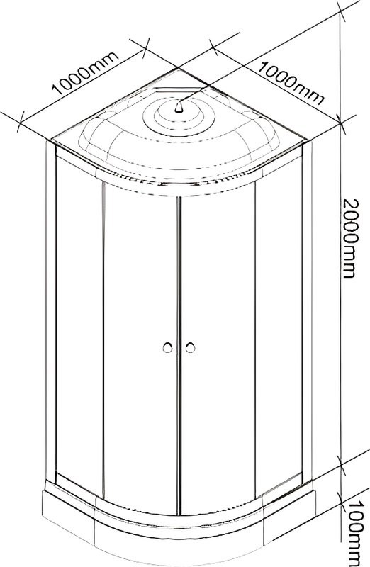 Душевая кабина Parly Effect EF1031 100х100, с низким поддоном, профиль белый, стекло матовое