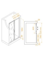 Душевая дверь в нишу RGW Passage PA-114 профиль хром, стекло прозрачное