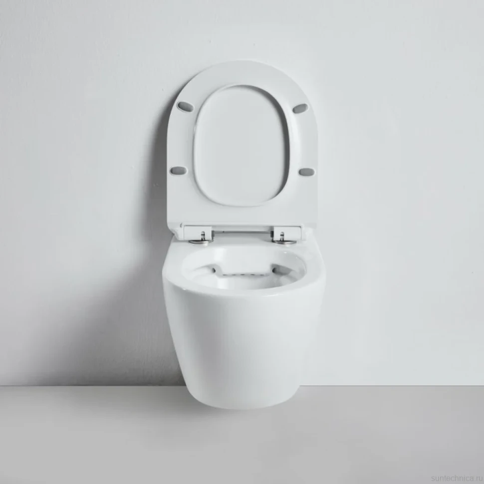 Комплект Унитаз подвесной BOND Oval F01-10 безободковый, с микролифтом, белый + Инсталляция TECE Base 9400413 4 в 1 с кнопкой смыва