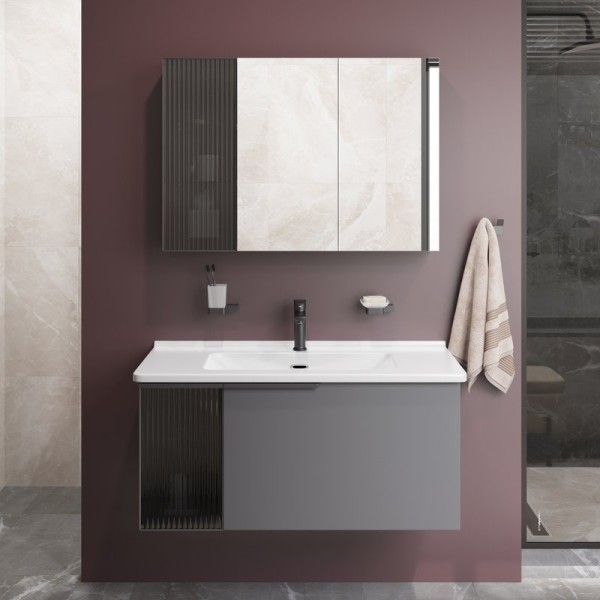 Мебель для ванной комнаты STWORKI Готланд 100 антрацит матовый