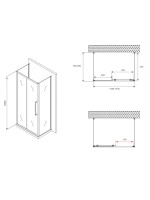 Душевой уголок Abber Schwarzer Diamant AG30140BMH-S80BM-S80BM 140х80 см, профиль матовый черный, стекло матовое