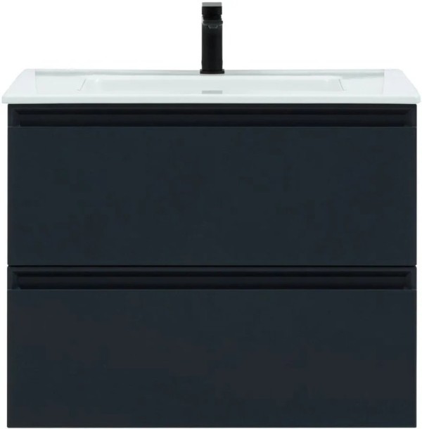 Тумба с раковиной Allen Brau Eclipse 2.0 80 матовый антрцит, раковина Fantasy Flat 82, без перелива, белая