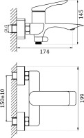 Смеситель для ванны с душем Haiba HB60816 хром