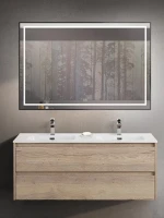 Тумба с раковиной BelBagno Kraft 120 для двоих, 2 ящика, rovere galifax bianco