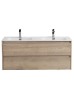 Тумба с раковиной BelBagno Kraft 120 для двоих, 2 ящика, rovere galifax bianco