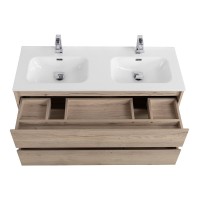 Тумба с раковиной BelBagno Kraft 120 для двоих, 2 ящика, rovere galifax bianco