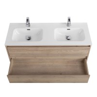 Тумба с раковиной BelBagno Kraft 120 для двоих, 2 ящика, rovere galifax bianco